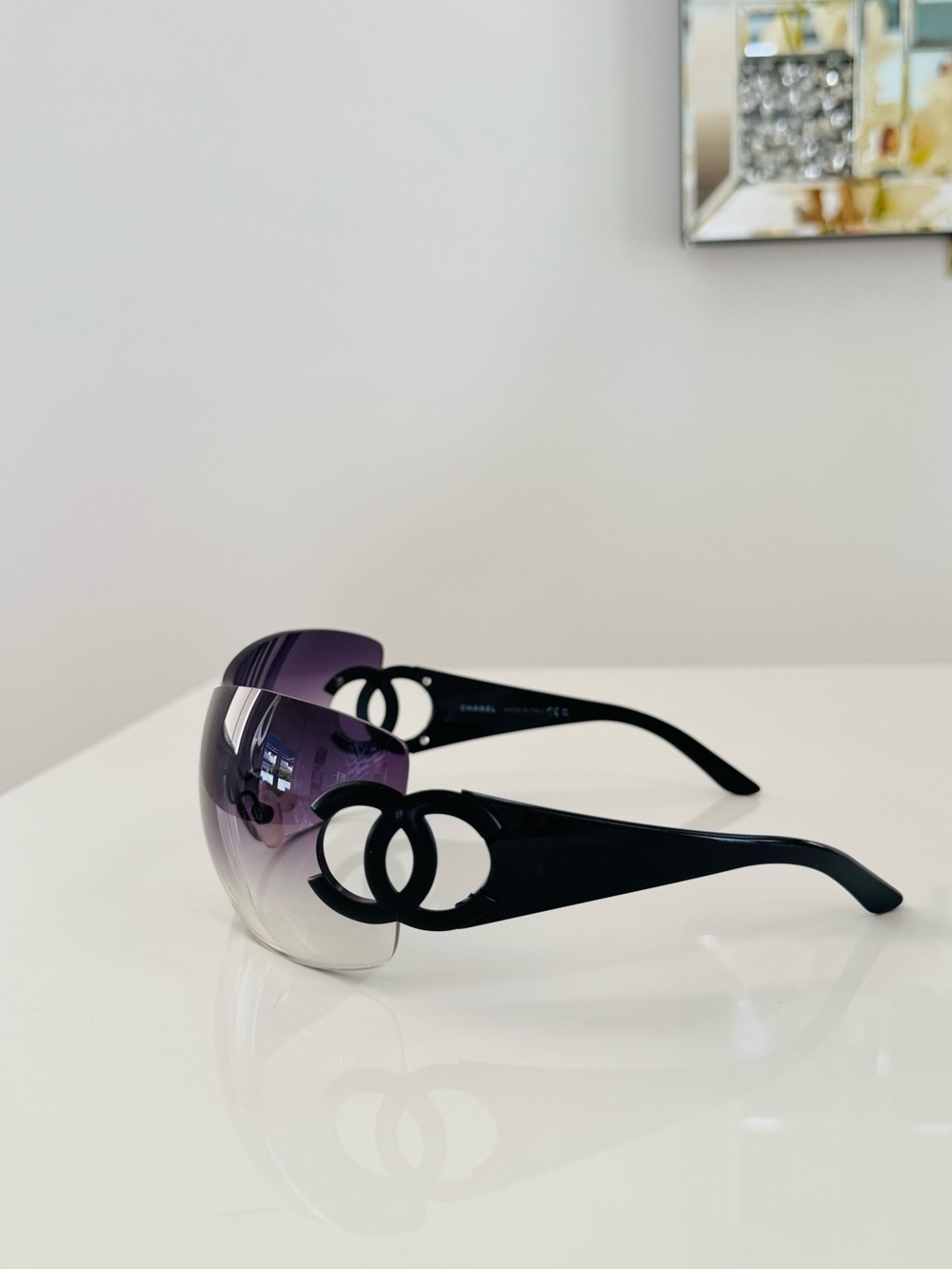 Rare ๐ค Vintage Authentic Chanel CC rimless sunglasses - Picture 3 of 10